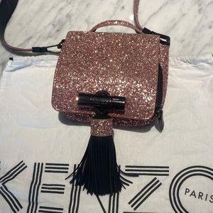 Kenzo Mini Sailor Bag inPink Glitter Leather and Black detailing